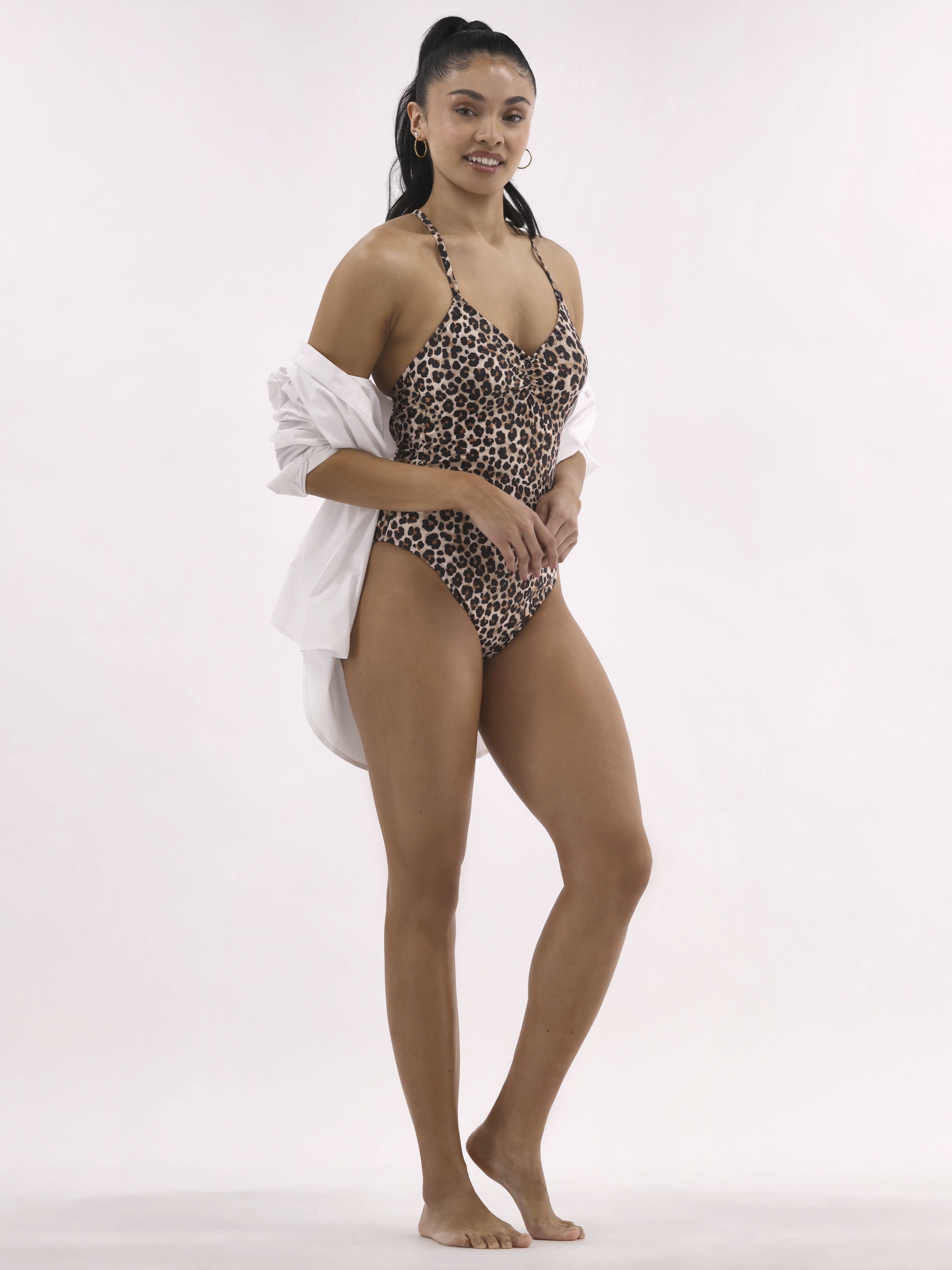 No Boundaries Cheetah Print One Piece Swimsuit, Sizes XXS -XXL