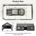 thumbnail image 2 of LZBEITEM 13x26 ft Heavy-Duty Modular Carport with 5-Zone Divider, Galvanized Steel Frame Portable Outdoor Garage PE Waterproof Cover, Roll-up Sidewall，Ventilated Windows, UV Snow Wind Proof,, 2 of 16