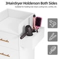 thumbnail image 4 of DreamCurship Beauty Salon Trolley Cart, Salon Cabinet with 360°Wheels, 3 Drawer, 6 Tool Holders, Barber Hair Stations for Salon Beauty Spa, White, 4 of 12