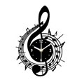 thumbnail image 2 of Reloj de pared con símbolo musical, decoración de moda para el hogar, arte nórdico, reloj decorativo para 237 cm x 30 cm, 2 of 9