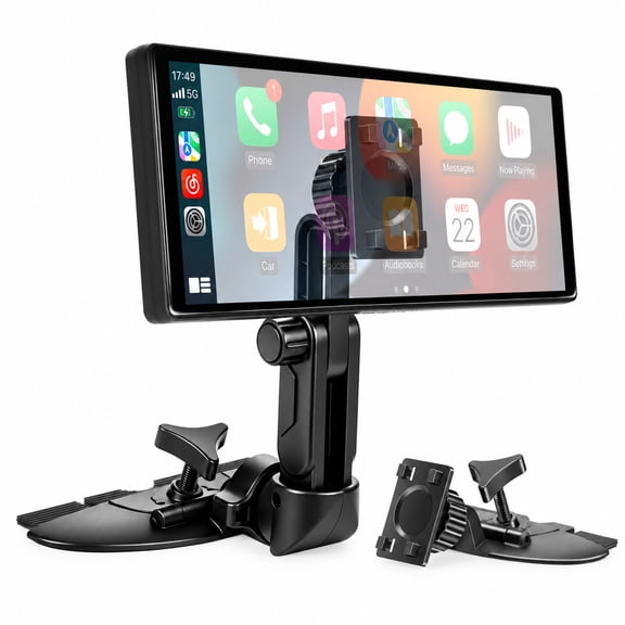 TSV CD Slot Mount for CarPlay Screen, 360° Rotation Car Display Holder with Extension Arm for 7-9 in Car Display, GPS, Dash Cam