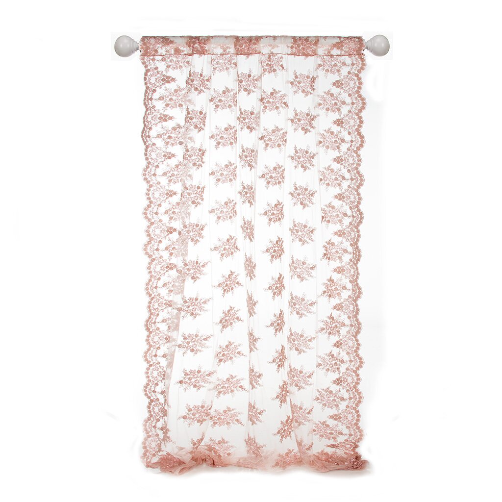 Andraid Floral Semi Sheer Rod Pocket Curtain, Material Details Fabric