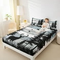 thumbnail image 4 of Homewish Jungle Animal Deer Twin Sheet Sets,Rustic Farmhouse Cabin Twin Fitted Sheet,Old Barn Door Flat Sheet For Boys Teens,Microfiber Bedroom Decor,3 Pieces, 4 of 7