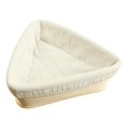 thumbnail image 1 of Cesta triangular para prueba de pan, cestas para prueba, cuenco de fermentación hecho a mano 16x16x6cm, 1 of 9