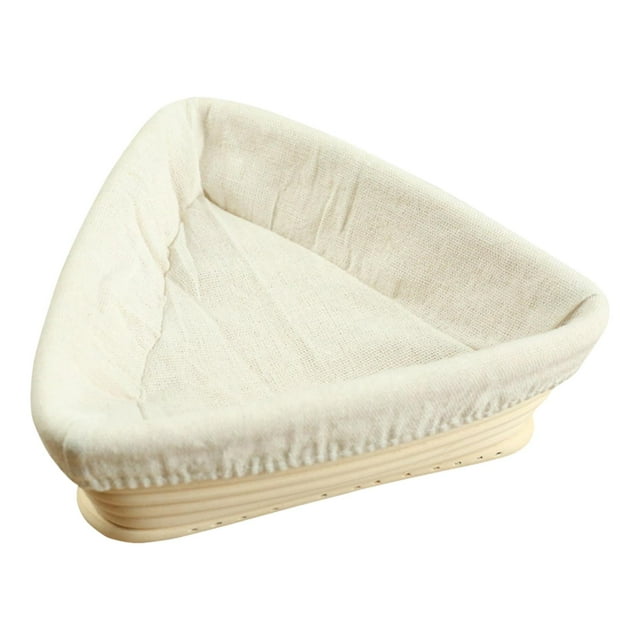 Cesta triangular para prueba de pan, cestas para prueba, cuenco de fermentación hecho a mano 16x16x6cm