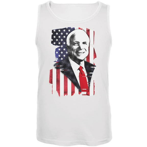 4th of July John McCain American Patriot Mens Tank Top White X-LG