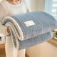 thumbnail image 3 of Manta De Franela Manta de franela azul extra gruesa de doble capa, ideal para la cama, el sofá, la oficina o la siesta (1 pieza). Rkxzt, 3 of 8
