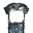thumbnail image 3 of Vintage Bleached T-Shirt for Women Funny Graphic Tee Shirts Casual Short Sleeve V Neck Tshirt Vacation Tops Blouses, 3 of 4