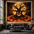 thumbnail image 6 of Jack O Lantern Tree With Pumpkins at Orange Sky, Spooky Gothic Style for Halloween Decor Lovers, Haunted Wall Decor, Halloween Gift, Tapestry Wall Hanging for Entryway and Hallway, 6 of 7