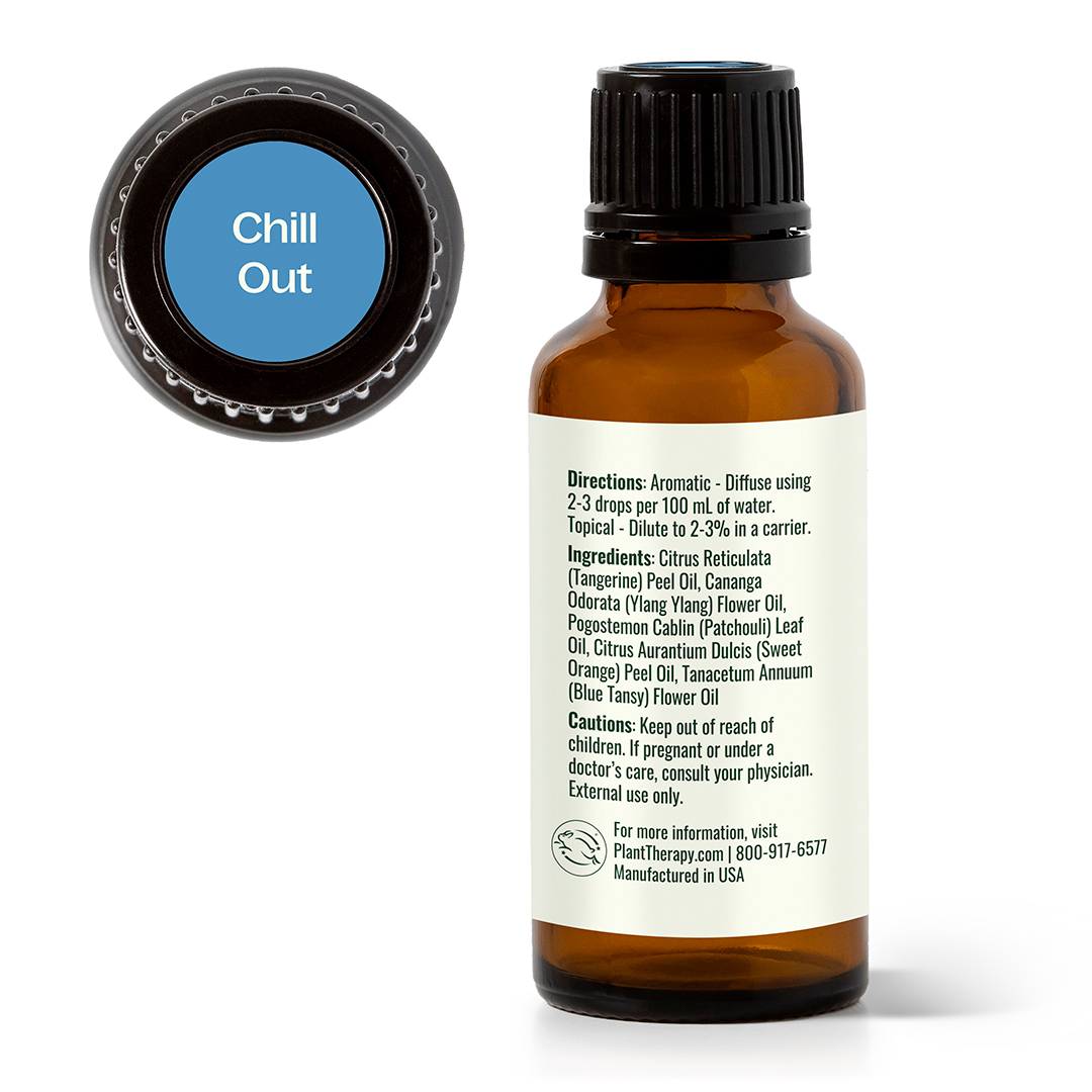 Plant Therapy Chill Out Essential Oil Blend for Stress & Calming Relief 100% Pure, Undiluted, Natural Aromatherapy 30 mL (1 oz)