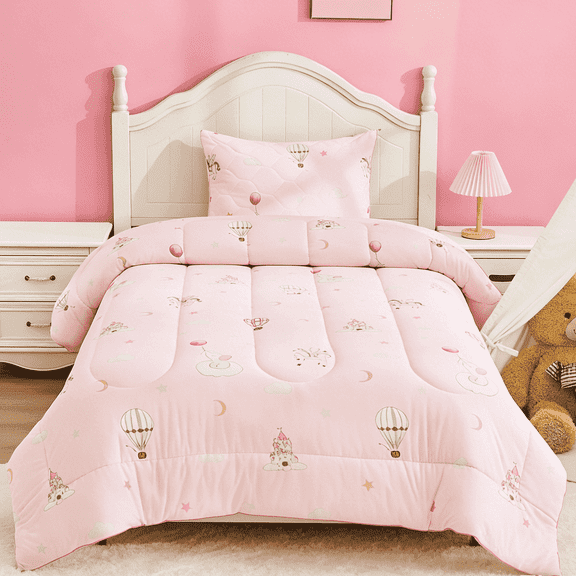 Bestier 2-Piece Toddler Bedding Comforter Set | Sorona Eco Fiber Fill | Super Soft Lightweight for All Seasons, Includes 1 Comforter and 1 Pillowcase | Machine Washable