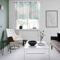 thumbnail image 4 of Aqua White Kitchen Curtains Small Short 39 Inch Length, Abstract Grey Chrysanthemum Flower Floral Grommet Top Bedroom Living Room Curtains, Light Filtering Cafe Curtain Drapes 2 Panels Set 55''x39'', 4 of 9
