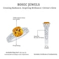 thumbnail image 5 of Rosec Jewels Cushion Cut Citrine Solitaire Ring with Diamond for Women - 8 mm, 10K White Gold, US 13.00, 5 of 8