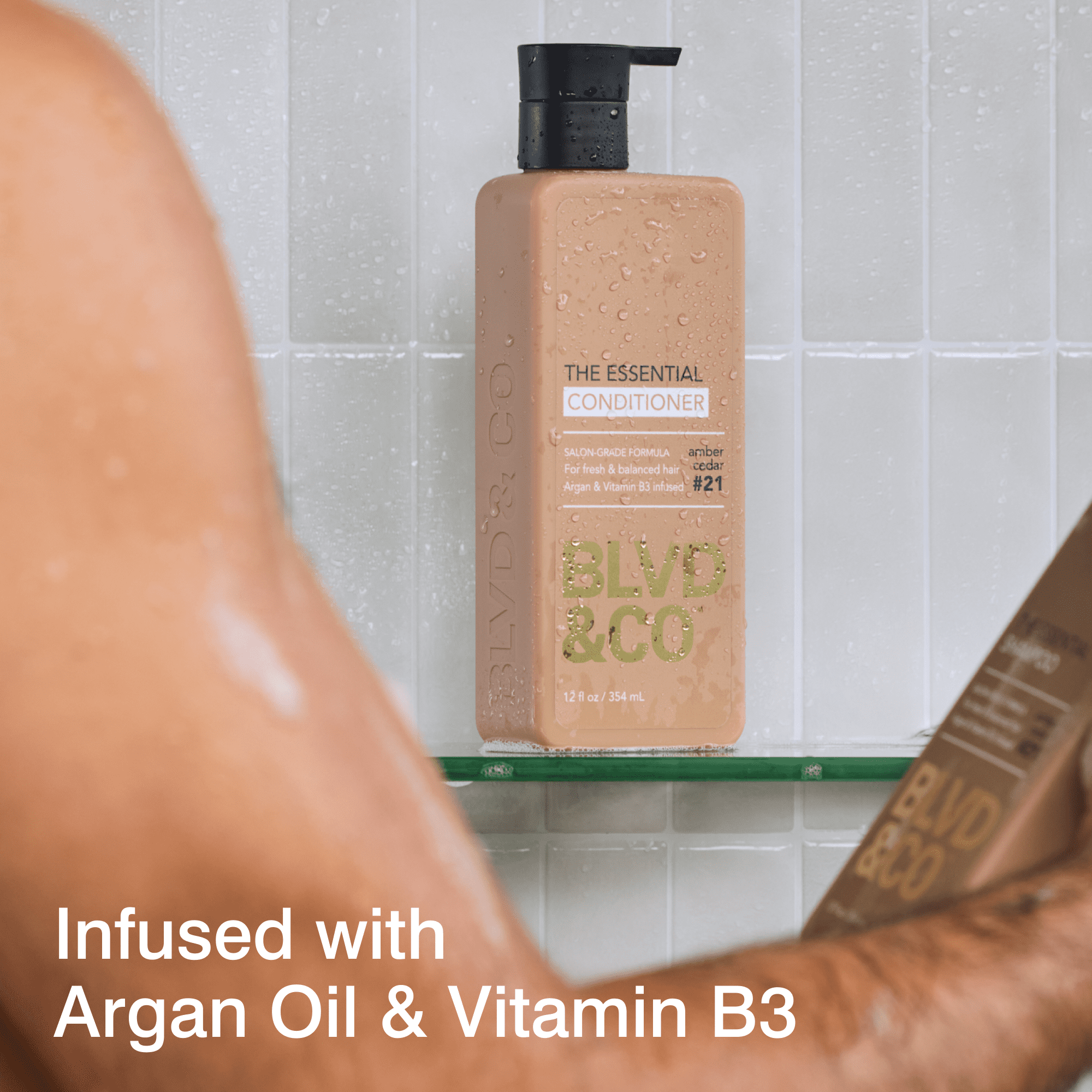 BLVD & CO Men's Sulfate-Free Daily Conditioner with Argan Oil and Vitamin B3