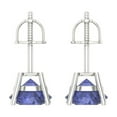 thumbnail image 4 of Clara Pucci 4Ct Tanzanite Round Cut VVS1 Screw Back Stud 18k Solid hypoallergenic Gold Designer Earrings For December, 4 of 7