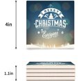 thumbnail image 3 of FMSHPON Merry Christmas Set of 4 Coaster for Drinks, Absorbent Ceramic Stone Coasters Cup Mat with Cork Base for Home Kitchen Room Coffee Table Bar Decor, 3 of 4