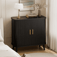 thumbnail image 4 of Aufeile Buffet Cabinet with Storage, 31" Tall Sideboard Storage Cabinet with Adjustable Shelves and Sliding Tambour Doors for Kitchen, Dining Living Room, Black, 4 of 9