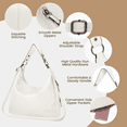 thumbnail image 5 of XUEYU Hobo Bags for Women, Shoulder Handbag Set-(Large Hobo Bag & Medium Crossbody Bag & Small Coin Purse), Large Capacity Tote Bag with Soft Wide Shoulder Strap, Trendy Crossbody Bags, White, 5 of 7