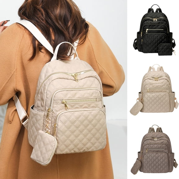 Faraee Womens Backpack Purse Waterproof Nylon Designer Fashion Daypacks Work Travel Handbags Ladies Casual Shoulder Bag Beige
