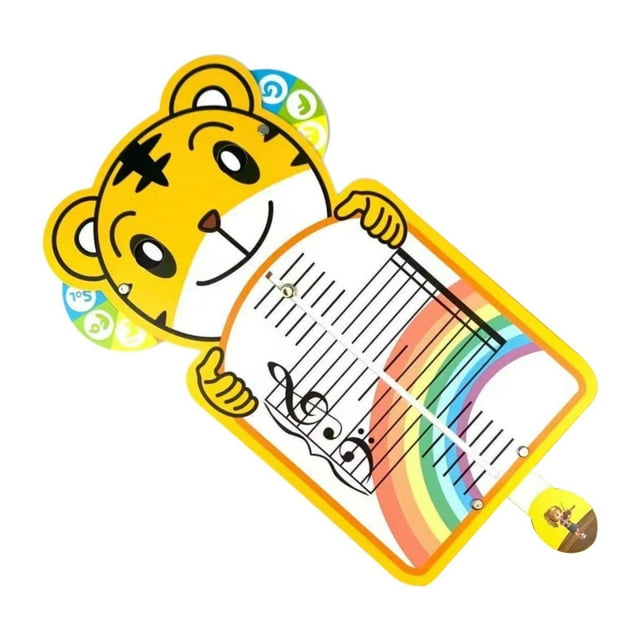 Milaget Music Reading Board Cartoon Animal Ideal Teaching Aid for Beginners Students Tiger Shape