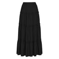 thumbnail image 4 of APEXFWDT Women's Summer Maxi Skirt Casual Flared Long Maxi Skirt Trendy Flowy Beach Boho Skirt for Holiday and Travel,XXL,Black, 4 of 5