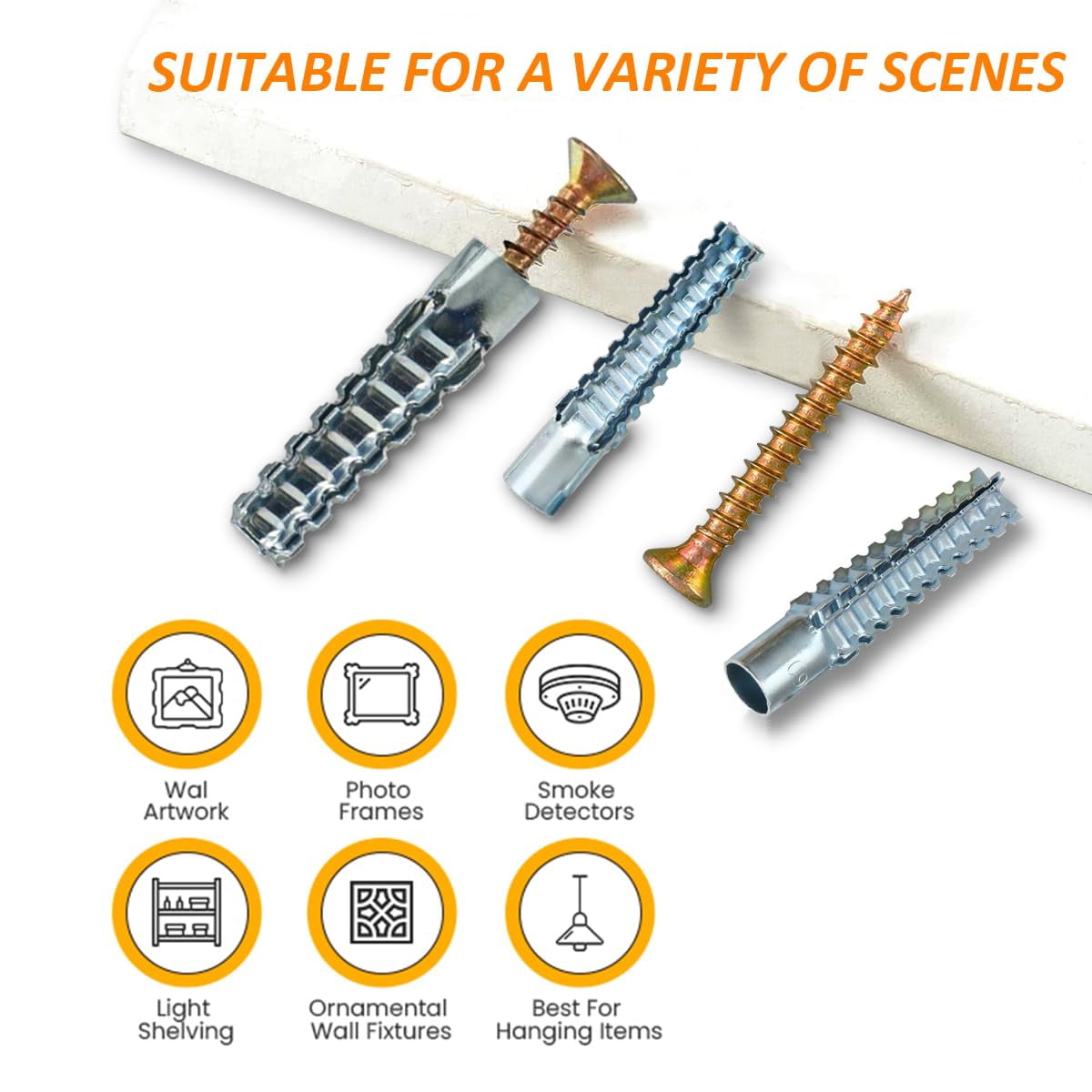 Drywall Anchors (Screws No Included), Expansion Pipe for Hollow Walls Tile,Cement Bolt Expansion Tube,Fixing Stripped Screw Holes 30 PCS (M8*32)