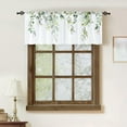 thumbnail image 6 of Farmhouse Eucalyptus Sage Green Leaves Curtain Toppers Valance for Window Treatments Floral Botanical Rod Pocket Kitchen Window Drapes for Bathroom Bedroom Living Room 1 Panel (52x18 Inch), 6 of 6