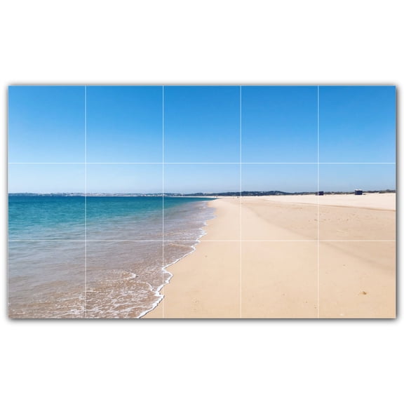 Picture-Tiles.com: Beach Ceramic Tile Wall Mural WAL500061-53S. 21.25"W x 12.75"H using (15) 4.25" x 4.25" Ceramic Tiles-Satin Finish