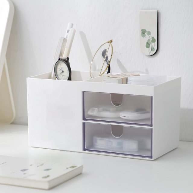 Office Storage Box With 4 Multi-Functional Compartments Desktop Organizer Multi-Purpose Desktop Pencil Holder Office Supplies Organizer