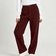 thumbnail image 4 of Diufon Corduroy Pants Women Elastic High Waist Straight Leg Pant Baggy Fall Winter Warm Trousers with Pockets, 4 of 7