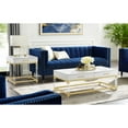 thumbnail image 2 of Ebbe White Gold Coffee Table - High Gloss Finish, Acrylic Leg, Stainless Steel Base, 2 Drawers, 2 of 9