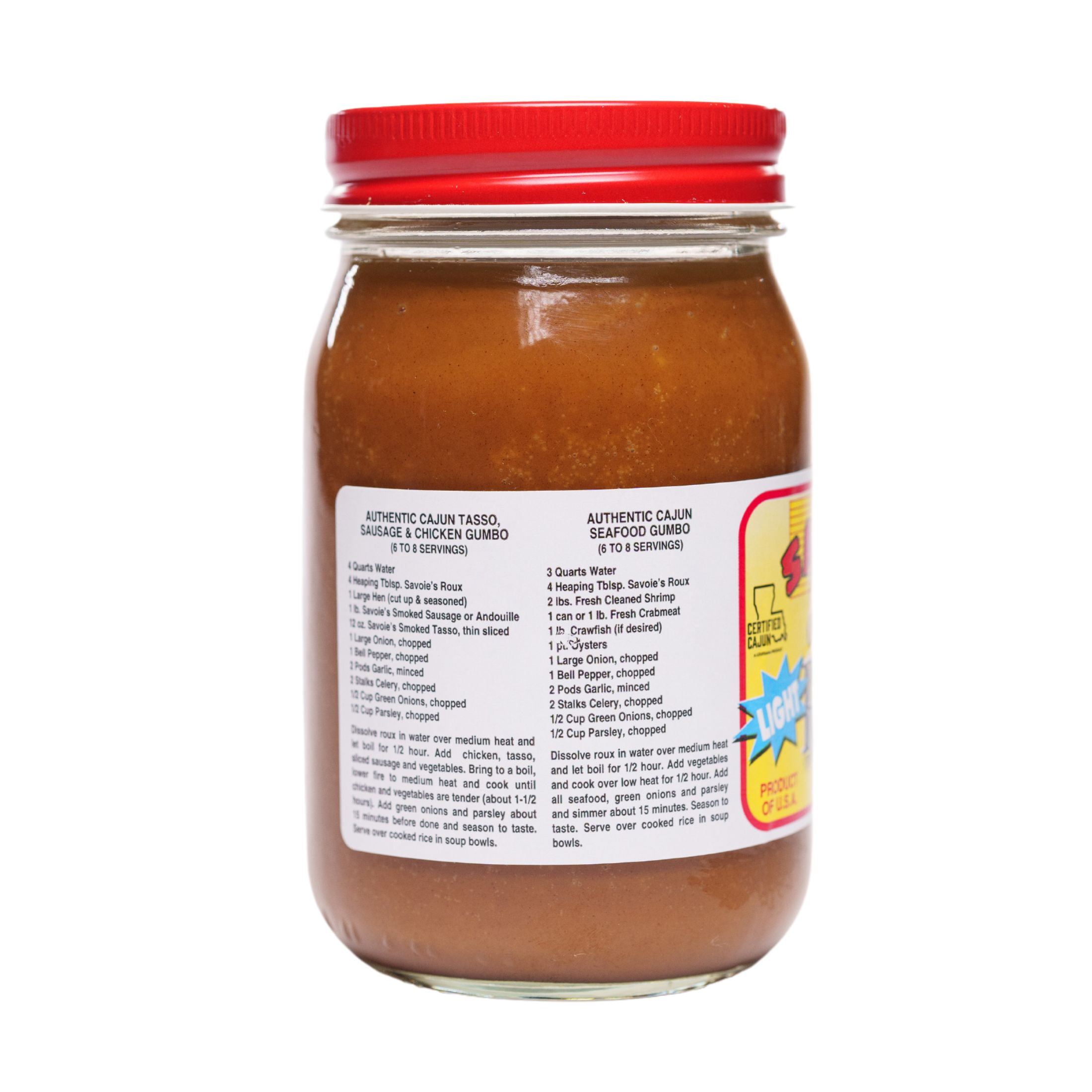 Savoie's Old Fashioned Light Roux, Cornstarch & Cooking Roux-Based Thickener Paste, 16 oz Glass Jar