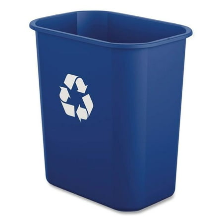 3 Gallon Polypropylene Deskside Recycling Bin - Blue