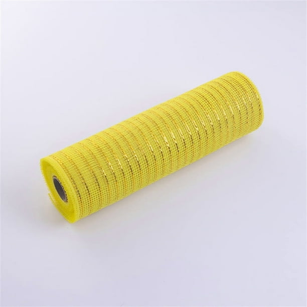 XmhyTop-A Cinta de malla decorativa para coronas, 10 yardas para envolver regalos, lazos de flores y manualidades, color amarillo