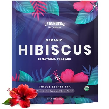 Cederberg Tea Company Organic Hibiscus Tea Bags – 30 Count | Caffeine-Free | GMO Free | Zero-Calorie