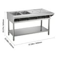 thumbnail image 4 of KFFKFF 4-Unit Professional Food Heating Device, Electrical Heat Station with Separate Temp Regulation, 450W x 4 Metallic Food Warming Equipment with Lower Shelf and Extra Space, 4 of 9