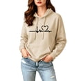 thumbnail image 6 of Ounisa Women's Thick Fleece Heart Print Long Sleeve Hooded Sweatshirt, Plush Warm Pullover with Soft Lining for Winter Comfort, 6 of 9