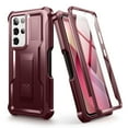 thumbnail image 1 of Dexnor for Samsung Galaxy S21 Ultra Case with Screen Protector & S Pen Slot(S Pen Not Included) Dual Layer Cover, 360 Full Body Protective Shockproof Heavy Duty Bumper for S21 Ultra 6.8 inch-Red, 1 of 5