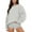 Grey, variant on Black Essentials Hoodie, Polyester Hoodies for Women, Women's Solid Color Round Neck Oversized Sweatshirt Loose Fit Long Sleeve Light Sweatshirt Loose Blouse M