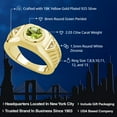 thumbnail image 2 of Gem Stone King 2.03 Cttw Men's 18K Yellow Gold Plated Silver Green Peridot Ring for Men | Available in Size 7, 8, 9, 10, 11, 12, 13, 2 of 6