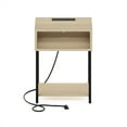 thumbnail image 5 of Furinno Moretti USB and Type-C Charging Port Open Storage Side Table with Metal Frame, Bauhaus Oak, 5 of 6