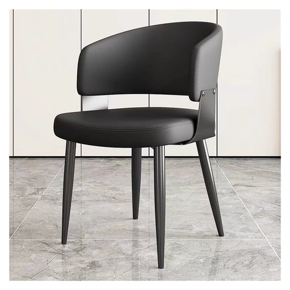 Faux Leather Dining Chairs Mid Century Modern Counter Chairs with Padded Seat Backrest and Metal Legs,Lounge Chairs for Kitchen Guest Reception