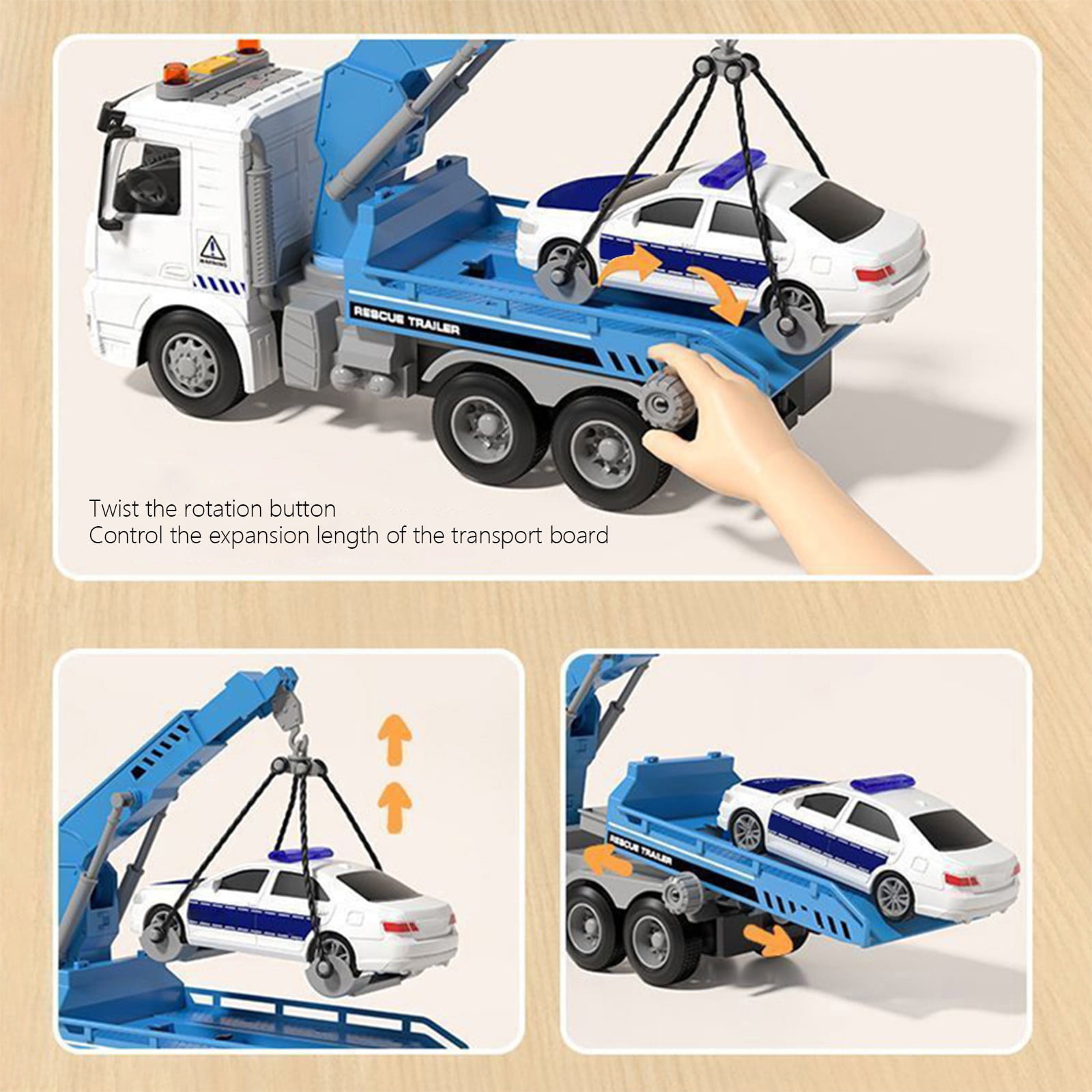 FEOLGEHLY Tow Truck Toy for 3 4 5 6 7 Years Old Boy, Tow Truck with Crane Toy Model, Truck Vehicle Toy with Inertial Function Racing Car, Construction Toy Birthday Gifts for Boys