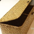 thumbnail image 5 of Nvzi 3 Grids Hand-Woven Water Hyacinth Baskets With Lid, Straw Storage Basket, 5 of 5