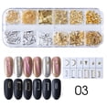 thumbnail image 3 of Soidarity Mujeres Nail Art Studs Niñas Manicura Artesanía Decoración Salón de moda Uña Belleza Decorativa 12 Rejillas Metal con caja Juegos de manicura Tipo 3 Soidarity CE014324-03, 3 of 6