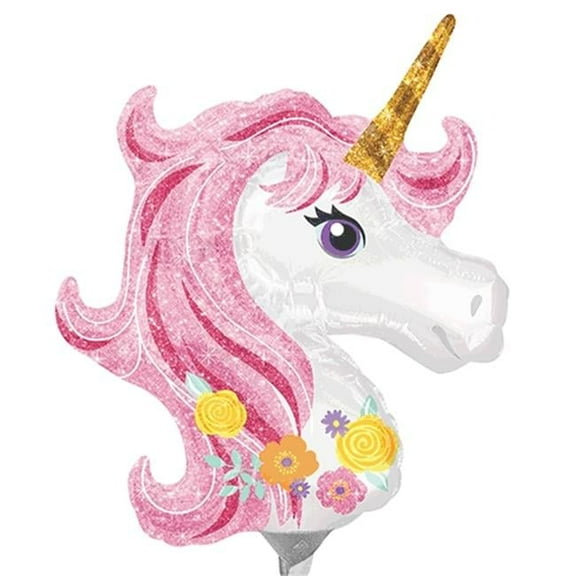 10 inch Magical Unicorn Mini Shape (Air-Fill Only) Anagram Foil Mylar Balloon - Party Supplies Decorations