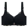thumbnail image 4 of Wang6 Womens Wireless Plus Size Demi Bras Seamless No Underwire Push up Minimizer Bras Lace Spaghetti Adjustable Strap Bralettes V Neck T Shirt Bra Black 80A, 4 of 5