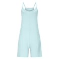 thumbnail image 6 of NMMUED Short Rompers for Women Casual Romper One Piece Jumpsuits for Women Overalls for Women Loose Fit Womens Rompers for Summer, Light Blue XL, 6 of 7