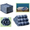 thumbnail image 4 of 12 Pack of Bulk Soft Fleece Blankets 50 X 60, Light Weight, Cozy Warm Throw Blanket Sofa Travel Outdoor, Wholesale (50 X 60, 12 Navy Plaid), 4 of 5