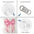 thumbnail image 3 of Pink Bow Shower Curtain Set - Small 36" x 72" Washable Bathtub Curtain with 12 Hooks, Cute Pink Vintage Waterproof Fabric Stall Shower Curtains for Bathroom/Bathtub Décor, 3 of 6